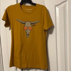Ariat Golden T-Shirt with Bull Skull Graphic